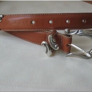 Coldwater Creek Light Brown Belt, Silver Tone Buckle Loop. Size XL